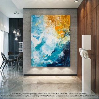 Original Abstract Painting on Canvas - Wall Art, Large Paintings , Farmhouse Wall Decor , Modern Abstract Artwork, Office Decor -DMS027,live home 3d