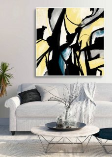 Extra Large Wall Art,Minimal Abstract Painting,Contemporary Painting on Canvas,Large Canvas Art,Huge Abstract Painting,Living Room PaS027,abstract flower paintings