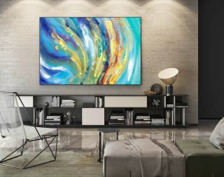 Abstract Canvas Art - Large Painting on Canvas, Contemporary Wall Art, Original Oversize Painting LaS558,ryan korban