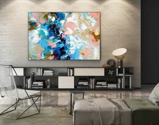 Abstract Painting on Canvas - Extra Large Wall Art, Contemporary Art, Original Oversize Painting LaS429,nate berkus target
