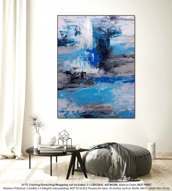 Large Office Wall Art Extra Large Abstract Painting - Wall Art Decor, Original Acrylic Painting On Canvas, Large Abstract Canvas Art DMS102,living room decor 2019