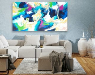 Large Canvas Art - Abstract Painting on Canvas, Contemporary Wall Art, Original Oversize Painting LAS068,green interior design