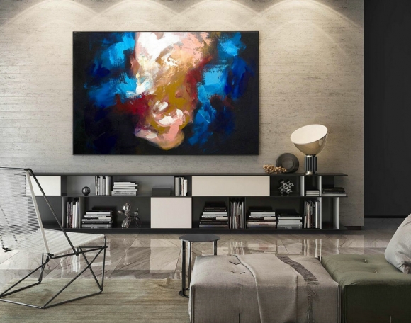 Abstract Canvas Art - Large Painting on Canvas, Contemporary Wall Art, Original Oversize Painting LaS269,abstract animal paintings