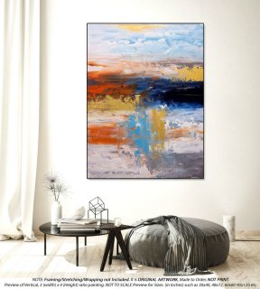 Original Abstract Painting - Oversized Paintings on Canvas, Extra Large Original Wall Art Painting, Modern Bedroom Wall Decor DMS101,shabby chic interior design