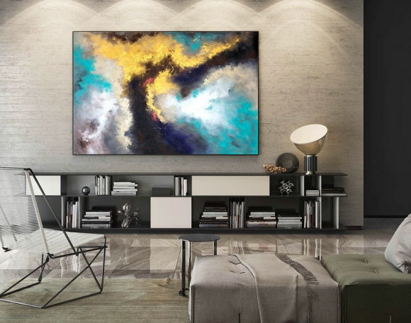 Abstract Painting on Canvas - Extra Large Wall Art, Contemporary Art, Original Oversize Painting LaS591,framed abstract wall art