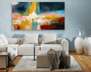Abstract Canvas Art - Large Painting on Canvas, Contemporary Wall Art, Original Oversize Painting LAS117,purple abstract art