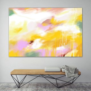 Extra Large Painting on Canvas, Original Abstract Art,Contemporary Abstract Paintings, Large Paintings on Canvas, UNSTRETCHED PaS098,yellow abstract art
