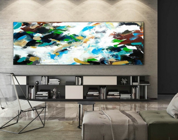 Contemporary Wall Art - Abstract Painting on Canvas, Original Oversize Painting, Extra Large Wall Art XaS187,store interior