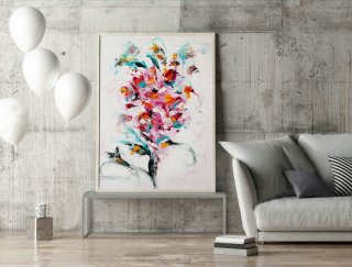 Floral Abstract Art,Abstract Flower Painting,Abstract Wall Art,Semi Abstract,Large Wall Art,Original Paintings,Livingroom Decor,XL.LAS056,modernwallarts