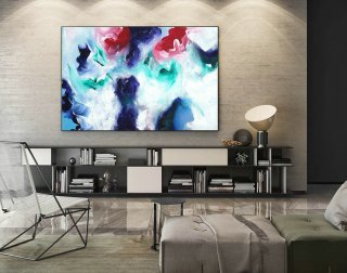Contemporary Wall Art - Abstract Painting on Canvas, Original Oversize Painting, Extra Large Wall Art LaS361,70s interior