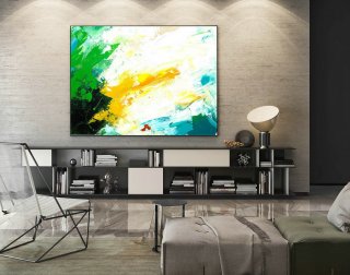Contemporary Wall Art - Abstract Painting on Canvas, Original Oversize Painting, Extra Large Wall Art LaS202,modern japanese interior design