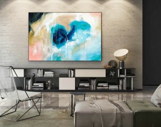 Abstract Canvas Art - Large Painting on Canvas, Contemporary Wall Art, Original Oversize Painting LaS096,ralph lauren decor