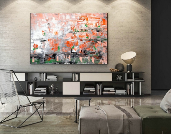 Abstract Painting on Canvas - Extra Large Wall Art, Contemporary Art, Original Oversize Painting LaS445,contemporary style interior design