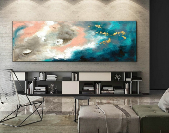 Extra Large Wall art - Abstract Painting on Canvas, Contemporary Art, Original Oversize Painting XaS158,concrete interior design