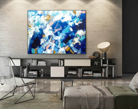 Modern Canvas Oil Paintings,Large Oil Painting,Textured Wall Art,Textured Paintings,Large Colorful Landscape Abstract,Original Art LaS006,find a decorator