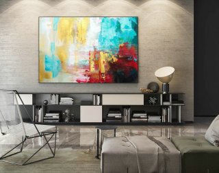 Modern Painting on Canvas,Large Modern Wall Art Painting,unique painting art,modern wall canvas,modern home,textured painting,Golden LaS303,city interiors