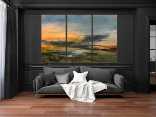 Minimalist Abstract Painting Of The Sky, Large Sky Landscape Painting, Large Wall Sky Abstract Painting, Convergent Sea Landscape Painting,curtain design for home