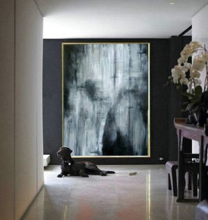 Black and White, Minimal Art, Black Painting, Oil Large Art, Large Minimal Art, Abstract wall decor, Minimal Large Art, Painting Abstract,bamboo interior design