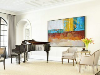 Large Horizontal Art Canvas Painting, Original Modern Art, Large Wall Art. Handmade. - By Biao,cida interior design
