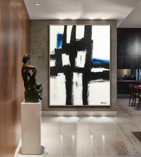 Abstract Painting, Original Artwork, Abstract Decor Painting, Large Decor Art, Black and white art, Large Contemporary, Black white fine art,abstract wall canvas