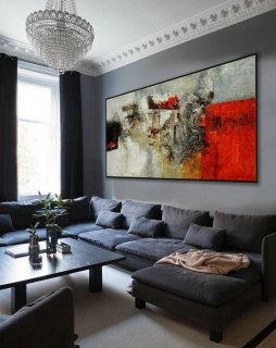 Super Extra Large Oversize Panoramic Canvas Modern wall Art Hand Made Abstract Oil painting Living -Dinner Room Office Hotel,tara home interiors
