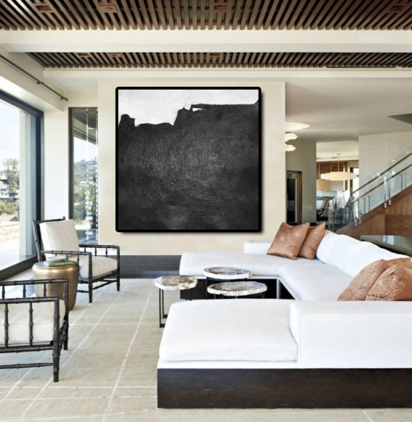 Original Artwork Extra Large Abstract Painting, Acrylic Painting Canvas Art, Black And White Minimalst Painting.,boutique diamond interiors