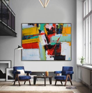 Handmade Extra Large Contemporary Painting, Huge Abstract Canvas Art, Original Artwork. Hand paint - By Leo,asian house design