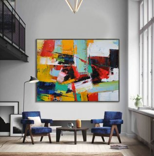 Handmade Extra Large Contemporary Painting, Huge Abstract Canvas Art, Original Artwork - By Leo,modern art statues