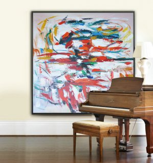 Large Modern Art Contemporary Painting, Handmade Original Art, Acrylic Paintingt - By Biao,face abstract painting