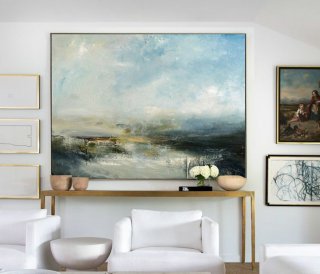 Large Sky And Sea Painting,Sky Landscape Painting,Large Wall Ocean Painting,Original Sky And Sea Canvas Painting,Marine Landscape Painting,tate modern and tate britain
