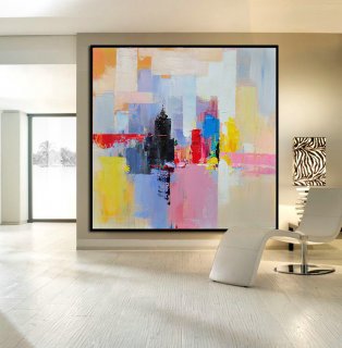 Handmade Large Contemporary Art Canvas Painting, Original Art Acrylic Painting, Abstract Canvas Art - By Leo,grey abstract canvas art