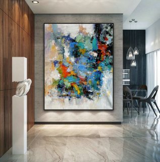 Extra Large Palette Knife Acrylic Painting On Canvas Oversize Vertical Modern Contemporary Wall Art Home Office Decor 60x80" / 150x200cm XXL,oversized vertical wall art