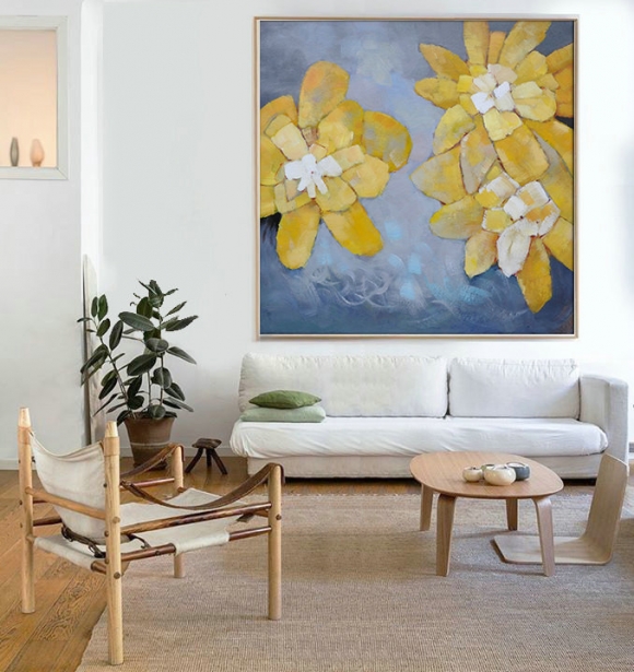 Hand Made Abstract Art, Acrylic Painting Large Canvas Art, Living Room Wall Art. Magic Flower. - By Biao.,louise bourgeois tate modern