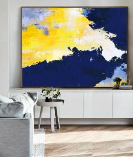 Original Yellow Abstract Painting,Abstract Art Canvas Painting,Large Blue Abstract Painting, White Abstract Painting, Living room art,abstract wood carving