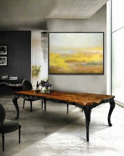 Large Original Yellow Abstract Canvas Painting,Extra Large Wall Art Abstract Painting,Landscape Painting,Large Sky Art Painting On Canvas,large abstract oil painting