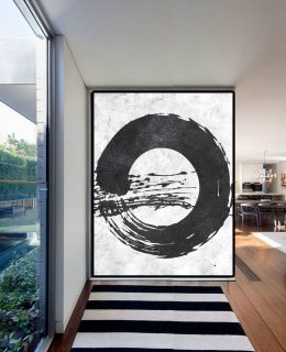 Extra Large Acrylic Painting On Canvas, Minimalist Painting Canvas Art, Black White Zen Painting, HAND PAINTED Original Art.,tomma abts artist