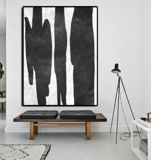 Extra Large Painting On Canvas, Textured Painting Canvas Art, Black And White Original Art Handmade.,vastu interior for living room