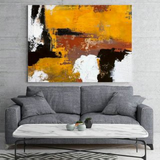 Original Burnt Orange Abstract Painting,Black White Abstract On Canvas Painting,Orange Painting,Large Wall Canvas Painting,Living Room Art,henri matisse abstract art