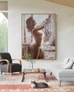 Nude Painting Decoration,Nudeart Women Painting Original,Nude Oil Painting,Sexy Woman,Nude Body Painting,Nude Woman,Nudes Oil Painting Art,modern botanical art