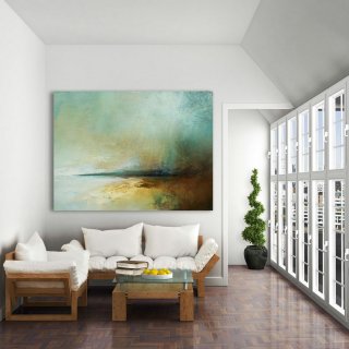 Sky Abstract Painting on Canvas,Large Abstract Art Oil Painting,Large Abstract Painting,Large Wall Canvas Painting,Original Abstract Art,modern golf art