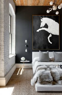 Black And White Horse Painting Minimalist Art, Large Canvas Art. Abstract Painting, Modern Art. Hand Painted Acrylic Painting.,wall abstract