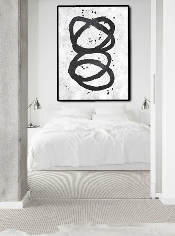 Extra Large Abstract Painting On Canvas, Textured Painting Canvas Art, Black And White Twist Circles, Original Art Handmade.,reddit modern art