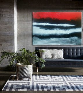 Art Large Contemporary Original Abstract Art Canvas Oil Acrylic Painting Modern Canvas red modern painting Home decor Painting on Canvas,condo unit design