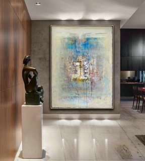 Abstract Art, Acrylic Colorful Art, Urban Industrial Art, Large Art on Canvas, Dining Room Wall Art, Original Oil Contemporary Art, Wall art,abstract the artist