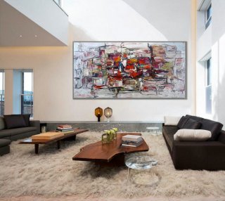 Extra large modern abstract wall art, Texture Palette knife Original oil Painting on Canvas, Huge Oversize 48x96"/120x240cm,modern artists 21st century