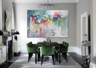 Abstract Painting Modern Art Wall Decor Painting 48x72" / 120x180cm Extra Large Painting XXL Huge Abstract Art Painting Green White,sfmoma paintings