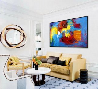 Extra Large Abstract Hand Painted Palette Knife Acrylic Painting On Canvas Colorful Oversize Contemporary Modern Wall Art Home Office Decor,hans hofmann the nature of abstraction