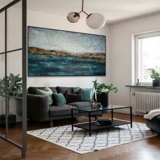 Minimalist Contemporary Modern Neutral Color Panoramic Canvas Wall Art Large Horizontal Texture Minimal Abstract Acrylic Painting,abstract mountain painting