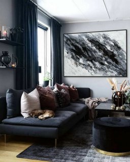 Minimal Modern Wall Art Abstract Black White Minimalist Contemporary Hand Painted Acrylic Canvas Painting Extra Large Horizontal 72",large panoramic canvas