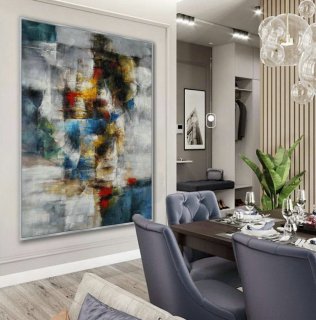 Modern Texture Abstract Contemporary Wall Art Hand Painted Oil Painting on Canvas Extra Large XXL 60" x 80" / 150x200cm,moma lincoln kirstein